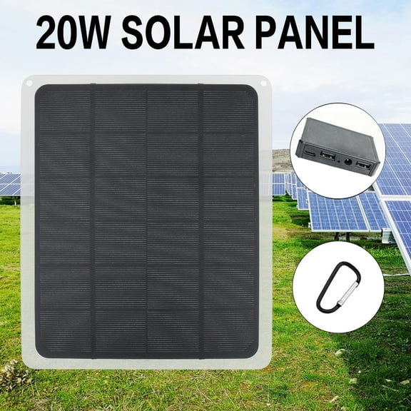Charging Panel, 5v Solar Output Usb 20w 5v Type-c Panel Solar With Qahm Output U-sb Type-c Hxber Buzhi Siuke With Dual Output Black