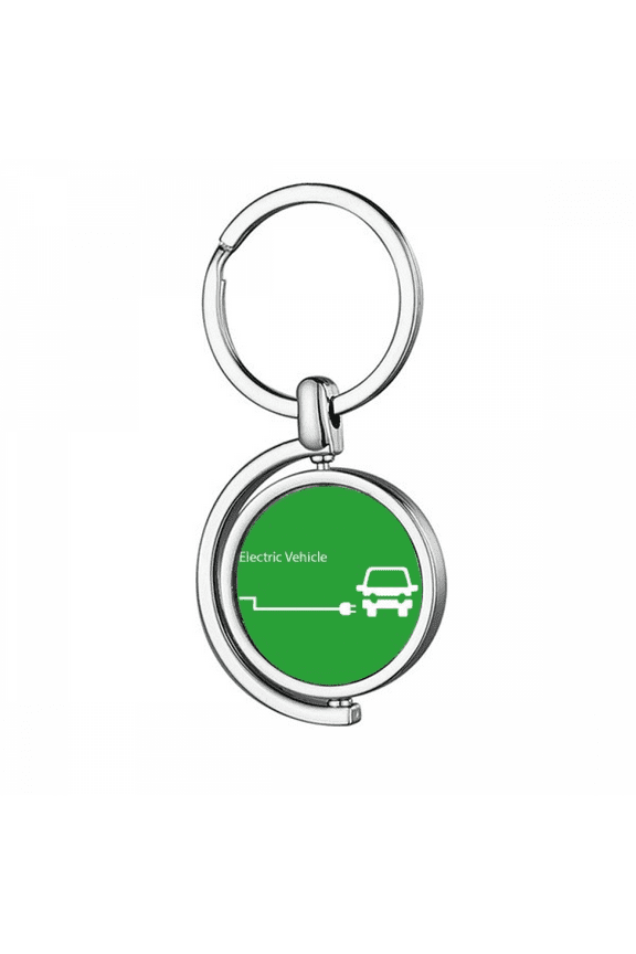 Charging Plug Energy Vehicles Protect Environment Rotating Keychain Metal Keyring Holder