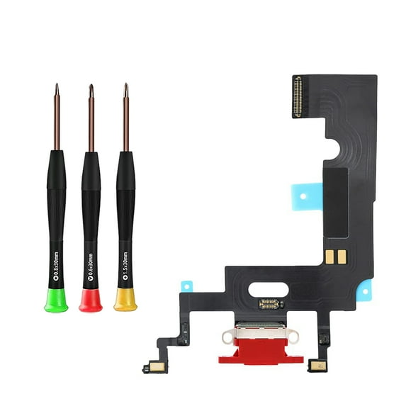 Charging Port Replacement for iPhone XR -Dock Connector Compatible with iPhone XR 6.1 Microphone Assembly Inch All Carriers with Repair Tools (Red)