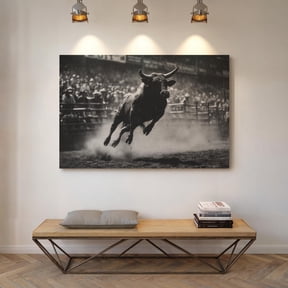 Charging Rodeo Bull Poster , Poster Print Only