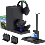 Charging Stand with Cooling Fan for Xbox Series X Console and Controller,Vertical Dual Charger Station Dock Accessories