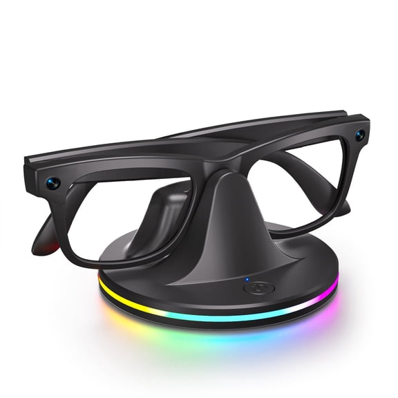 Charging Stand Dock for Smart Glasses with RGB LED Light Display