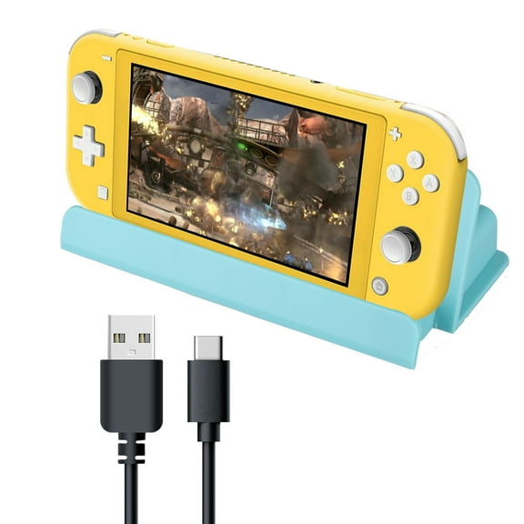 Charging Stand Fit for Nintendo Switch/Switch Lite 2019, Mini Portable Charging Station, Charger Dock for Switch Lite Console/Switch Console with Type-C USB Charging Cable, Bluegreen