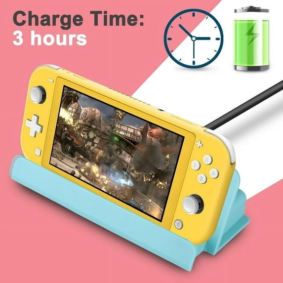 Charging Stand Fit for Switch, Charger Stand for Switch/Switch Lite 2019, Mini Portable Charging Station with Type-C USB Charging Cable, Bluegreen