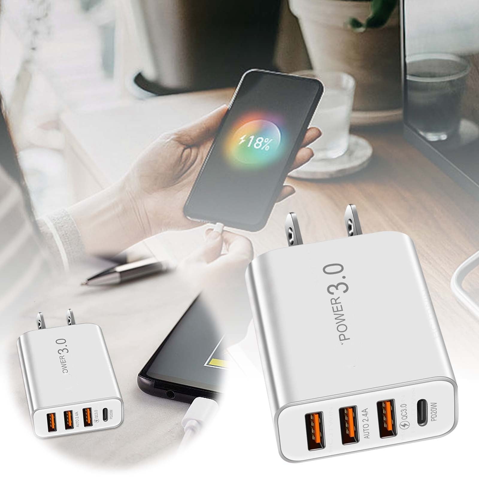 Charging Station Compact Wall Charger 3usb Lightweight Portable Multifunctional Overheating