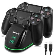 Charging Station for PS4 Controller, TSV Fast Dual Charging Dock Fit for Sony PlayStation 4 Wireless Dualshock Controller, Charger Stand with LED Indicator, USB Cable