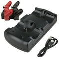 thumbnail image 1 of Charging Station Fit for Playstation PS3/MOVE Controller, EEEkit 4 in 1 Dual Charger Stand Dock Station Fit for Sony Playstation PS3 Controller with USB Charging Cable, Black, 1 of 8