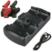 Charging Station Fit for Playstation PS3/MOVE Controller, EEEkit 4 in 1 Dual Charger Stand Dock Station Fit for Sony Playstation PS3 Controller with USB Charging Cable, Black