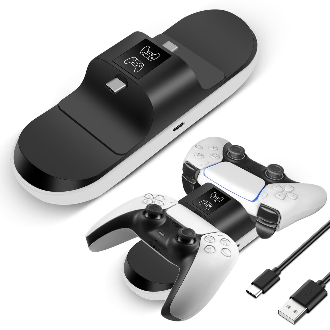 Charging Station For PS5 Controller, Fast Dual Charging Dock with LED