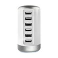 thumbnail image 1 of Charging Station for Multiple Devices 65W, Wall Charger Block 6 USB Ports(Shared 6A), USB Charging Hub Smart IC, Charger Tower for iPhone iPad Tablets Smartphones, Home Office Use (White), 1 of 7