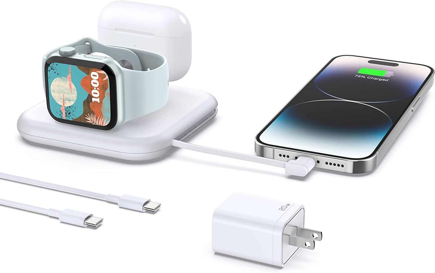 Charging Module Apple Charging Station for Multiple Devices Apple - 3 in1 Charger Pad with ...