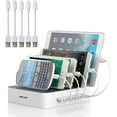 thumbnail image 1 of Charging Station for Multiple Devices, 5 Port Multi USB Charger Station with Power Switch Compatible with iPhone, 1 of 5