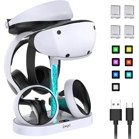 Charging Station for PS VR2 with RGB Light, Vertical Charging Stand Dock for PSVR2 Headset,Display Accessories for Playstation VR2