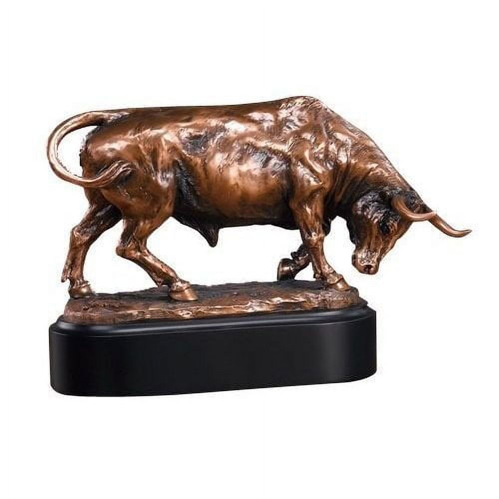 Charging Stock Market Bull Statue - Bronze Finish - Walmart.com