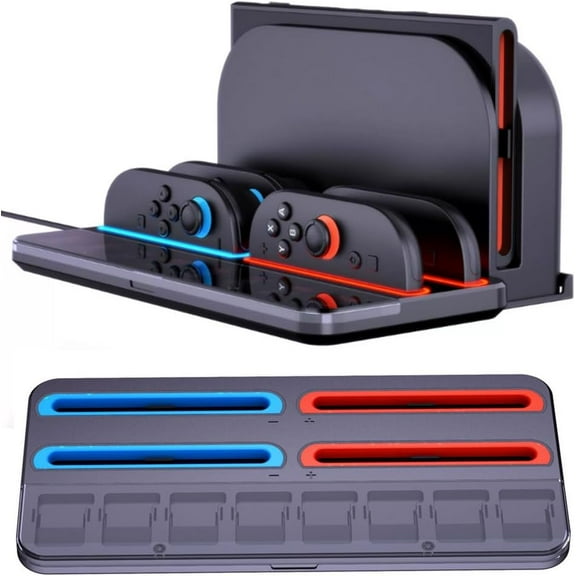 Charging for Switch 2 2025, Portable Charger Staion Base for Joy Con 2 Organized Accessories Display Stand with a USB Type-C Charging Cord,with Foldable Storage Stand