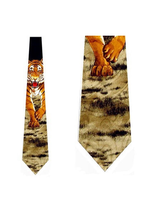 Charging Tiger (Black) Necktie Mens Tie