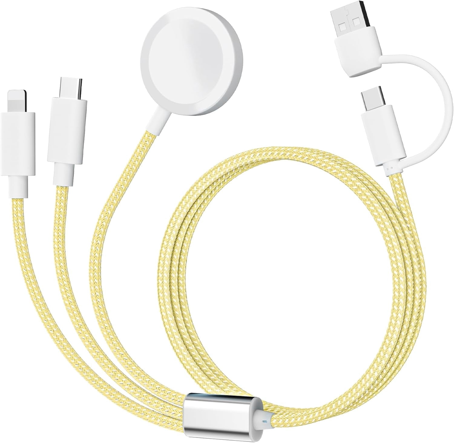 Charging USB C Watch Phone Charger 3 in 2 Cable, Compatible with Apple Watch Ultra SE Series 1-8, Universal Travel Multi Devices All in One Cord, 4FT/1.2M-Blue