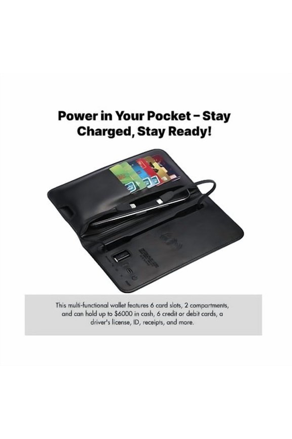 Charging Wallet with Built-in Power Bank