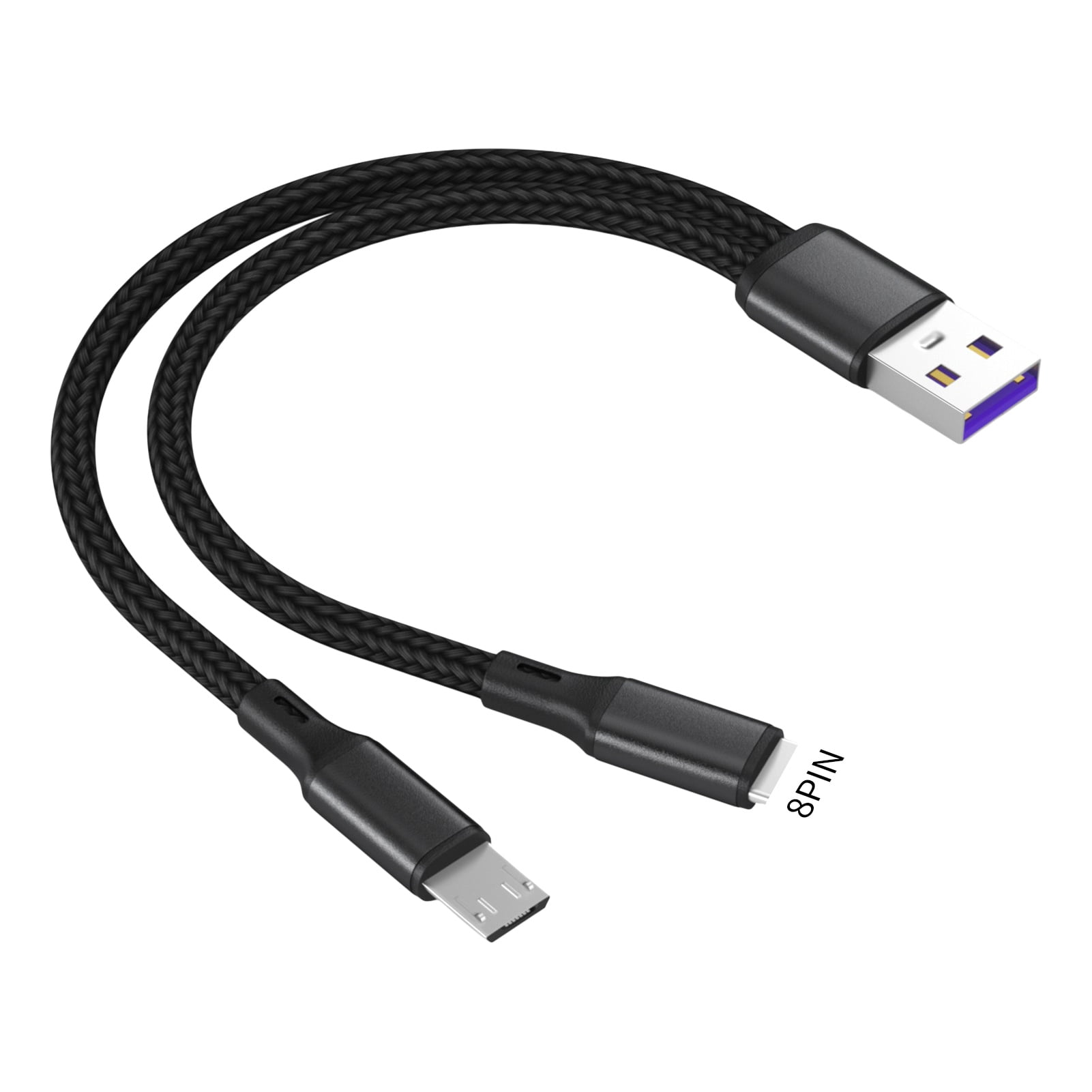 Charging Wire 2 in 1 5A Quick Charge 0.2m for Android/Type-C/for iOS ...