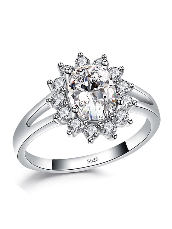 Chari Engagement Ring Sterling Silver Cz Womens Ginger Lyne Collection