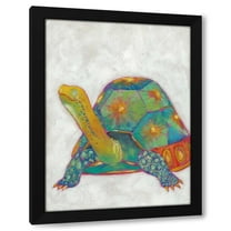 Chariklia Zarris 12x14 Black Modern Wood Framed Wall Art Titled - Turtle Friends II