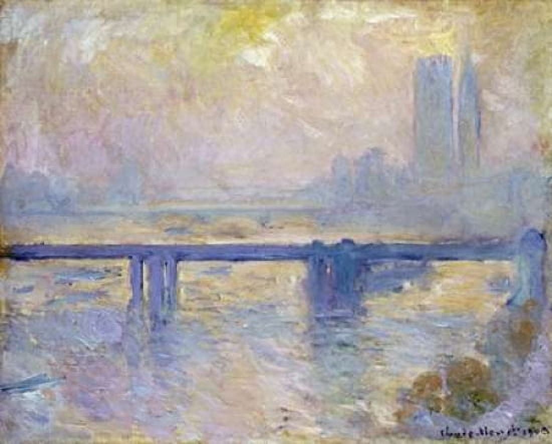 Charing Cross Bridge Canvas Art - Claude Monet (24 x 30)