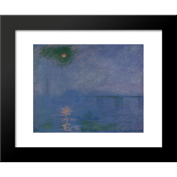 Charing Cross Bridge, Fog on the Themes 20x24 Framed Art Print by Monet, Claude