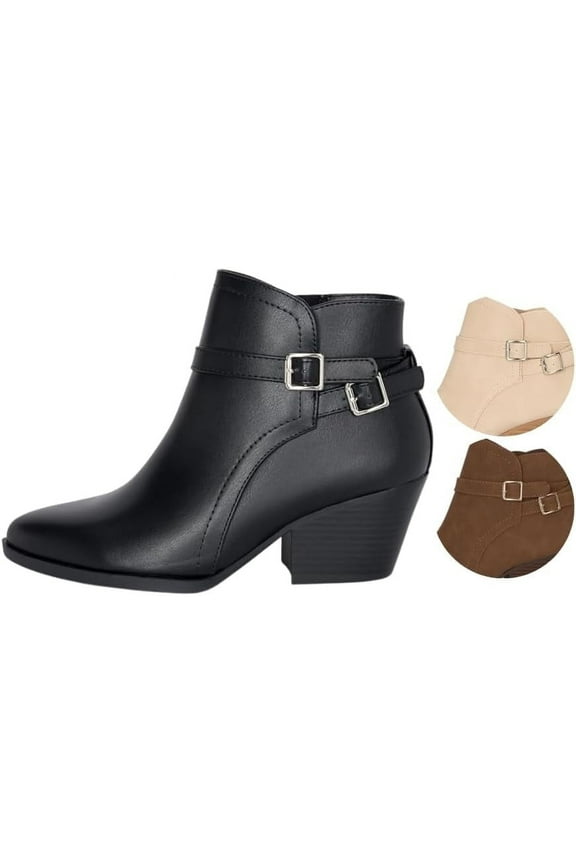 Mesa Women's Cowboy Boots, Pointy Toe, Wood Stacked Heel, Black, Size 7