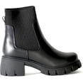 thumbnail image 2 of Chariot & Co: Rita - Women's Platform Chelsea Booties With Elastic Chunky Block Heel And Lug Sole Black Pu 11 2 of 10