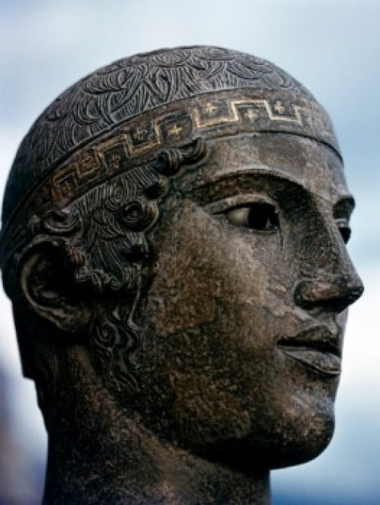 Charioteer of Delphi detail Greek Art Greece Delphi Archeological Museum Canvas Art - (18 x 24)