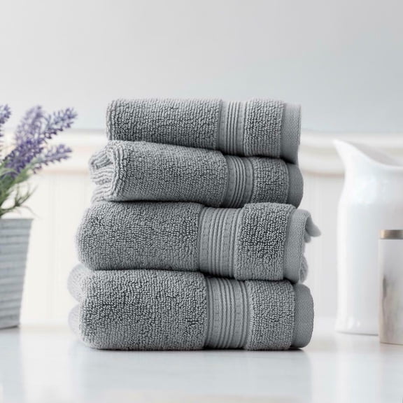 Charisma 100% Hygro Cotton 4-pack Hand and Washcloth Towel Set, Dark Gray See original listing - BRAND NEW
