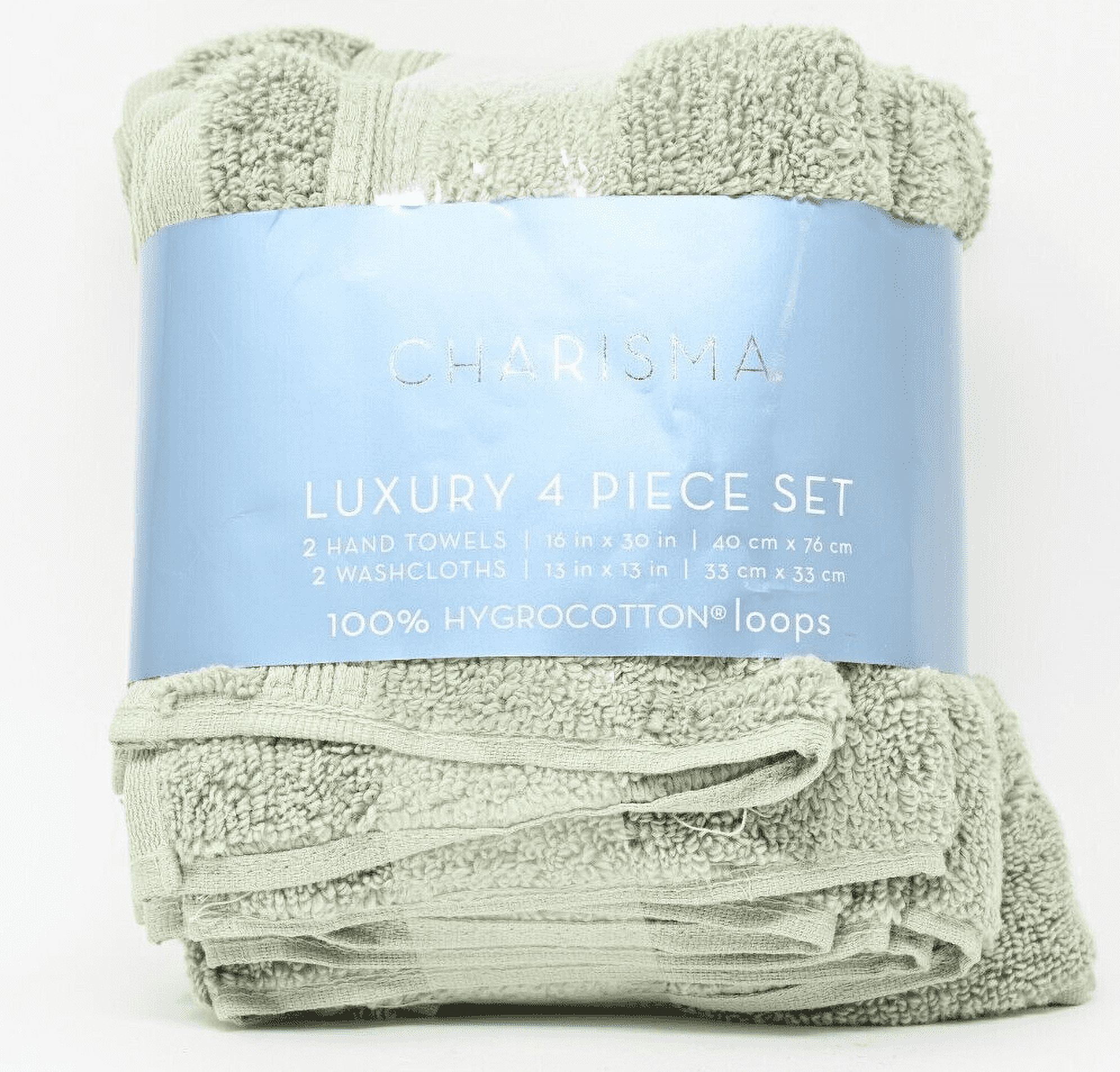 Charisma Luxury 100% Hygro Cotton Hand Towels & Wash Cloths 4Pc