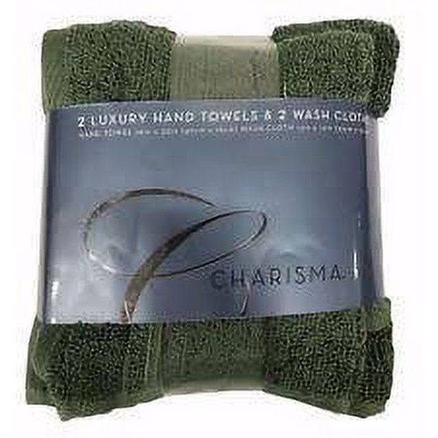 Charisma 2 Luxury Hand Towels & 2 Wash Cloths Basil Green