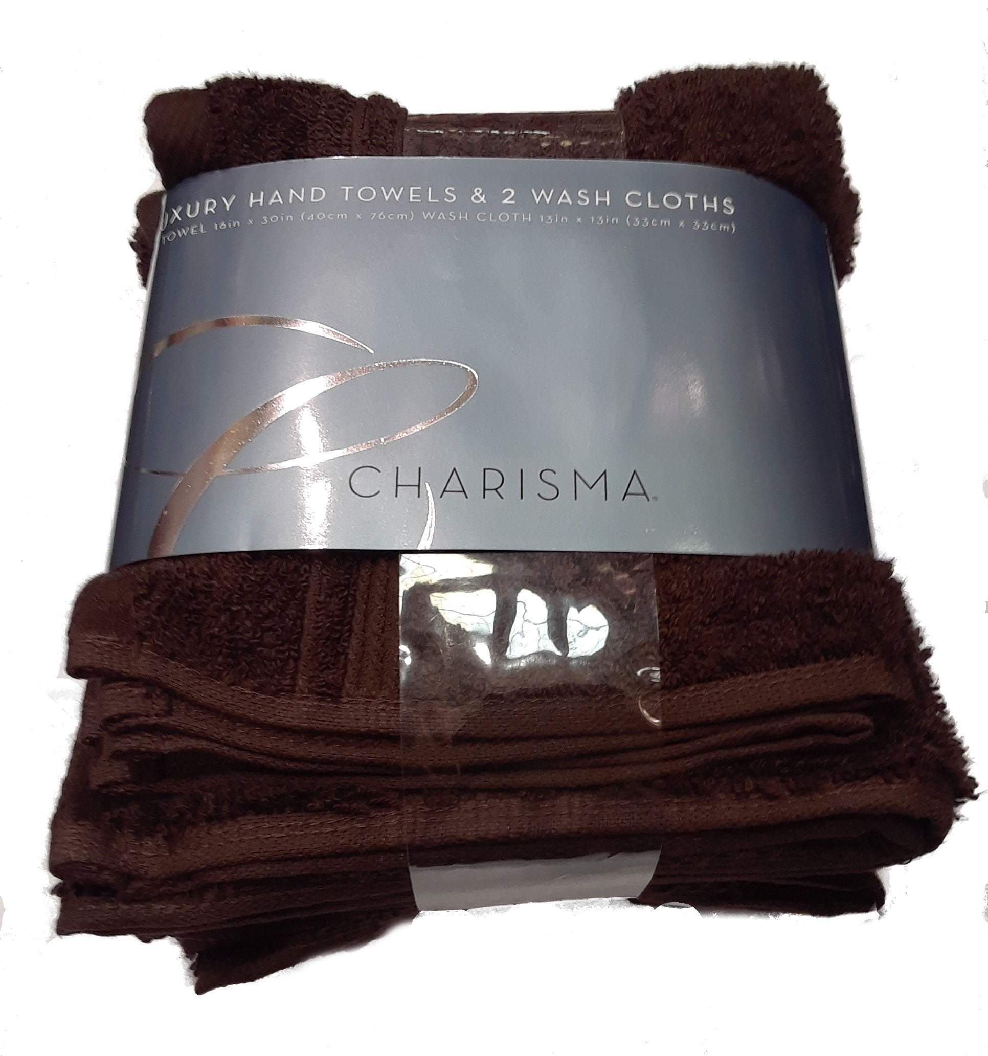 Charisma 2 Luxury Hand Towels & 2 Wash Cloths Coffee Bean