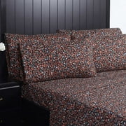 Charisma 4-Piece Multi 100% Polyester Bed Sheet Set, King – Machine Washable