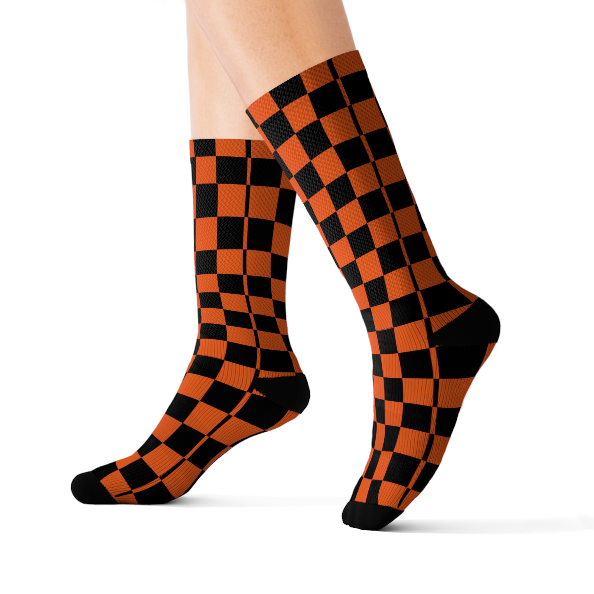 Charisma Girls Checker Board Series Orange version 2 Sublimation Socks ...
