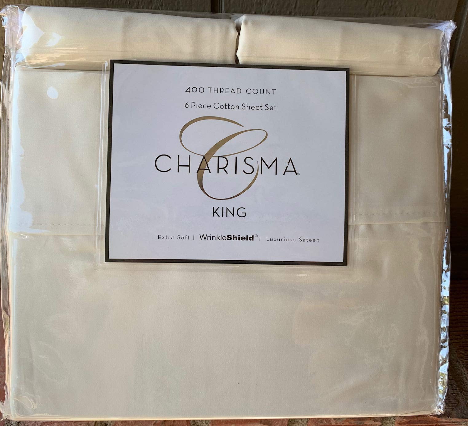 Charisma King Ivory 400 Thread Count 6 Piece Sheet Set 100 Cotton