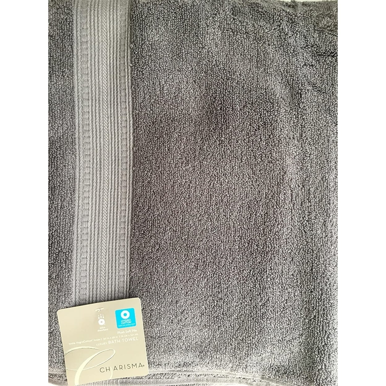 Charisma Luxury Bath Towel, Gunmetal Grey, 4.15 lb