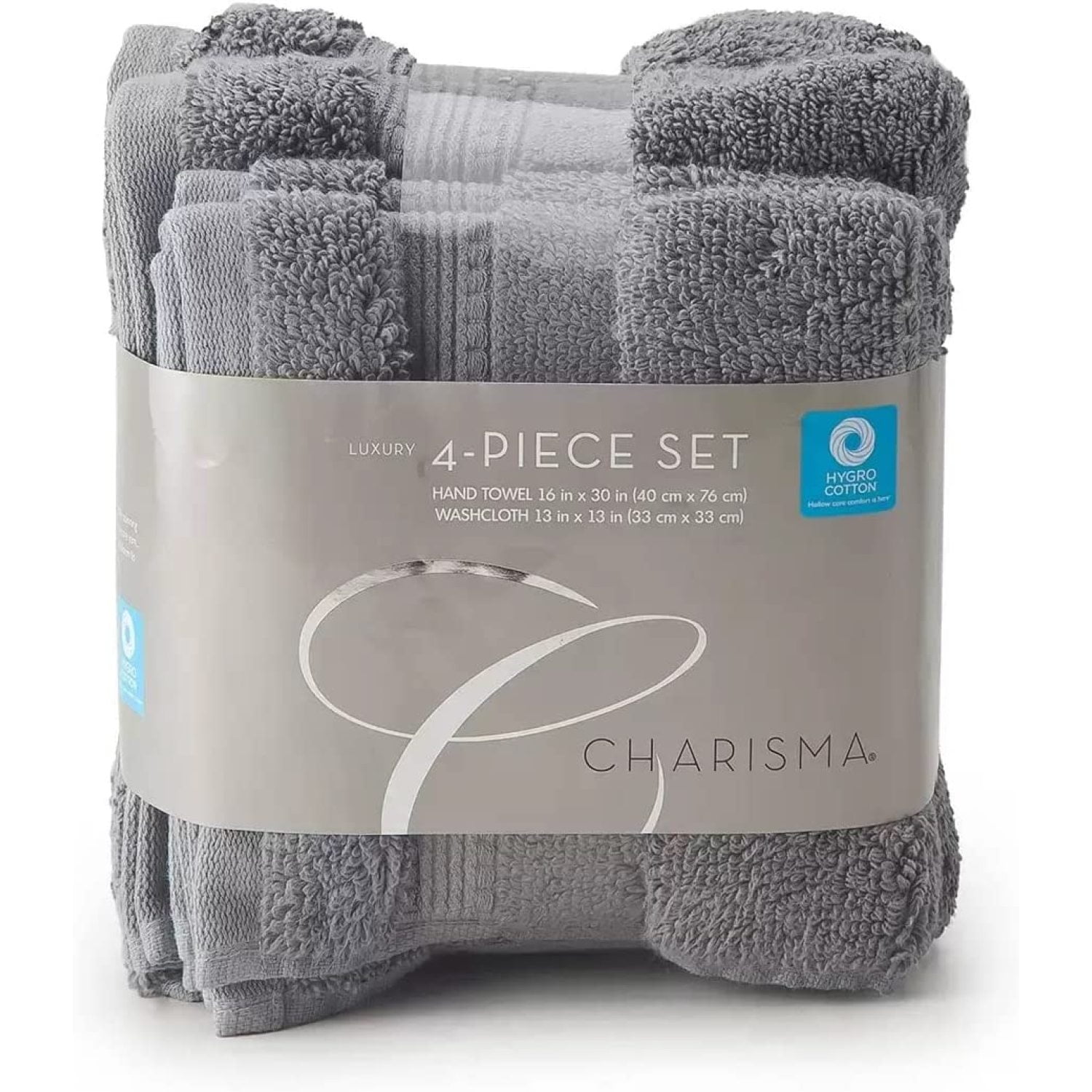 Charisma Luxury Towels, 4 Piece Set 2 Hand Towels and 2 Wash Cloths