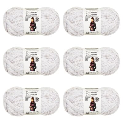 Loops & Threads Charisma Yarn - Multicolor Yarn for Knitting, Crochet, Weaving, Arts & Crafts - Cloud, Bulk 6 Pack