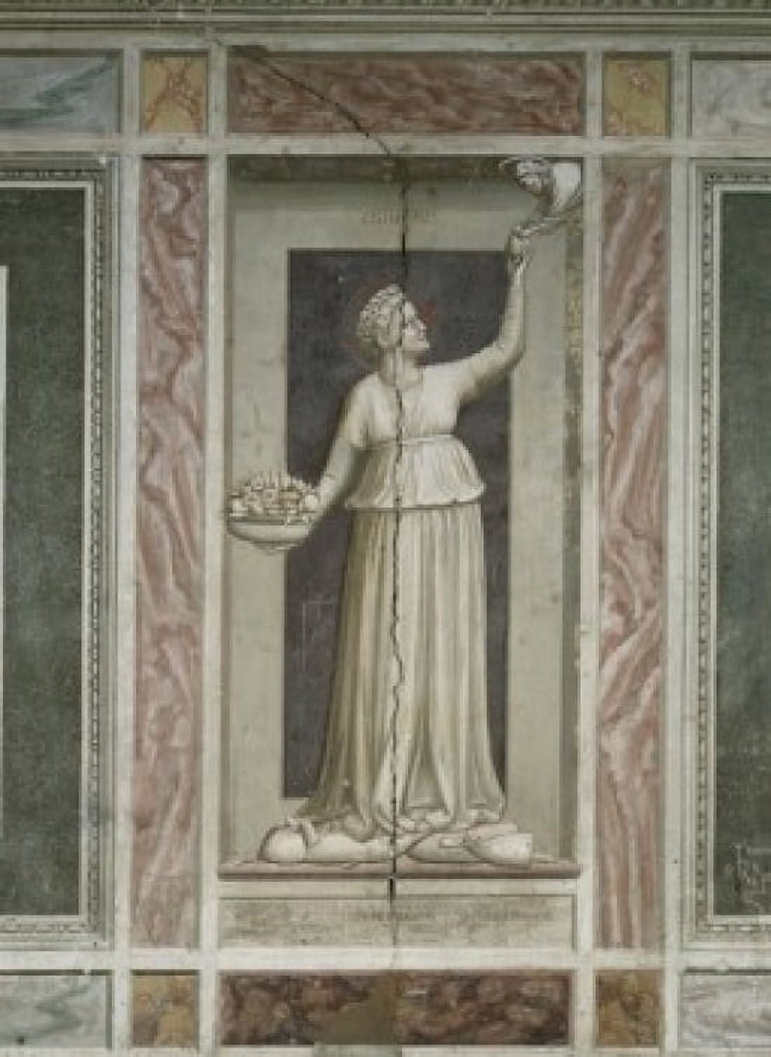 Charity 1303-1305 Giotto (ca 1266-1337 Italian) Fresco Capella degli Scrovegni Padua Italy Canvas Art - Giotto di Bondone (24 x 36)