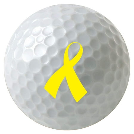 Charity Awareness Ribbon Golf Balls, Multiple Colors, Pick a Color, 3-Pack Printed Golf Balls, Sleeve of 3 Golf Balls