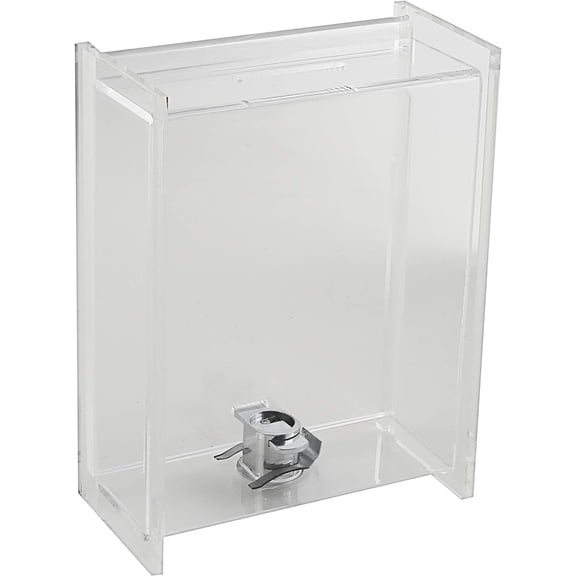My Charity Boxes Rectangular Acrylic Donation Suggestion collection Box small Piggy Bank Tip & ticket Box Lock With set of keys W/sliding Door and Display area Clear
