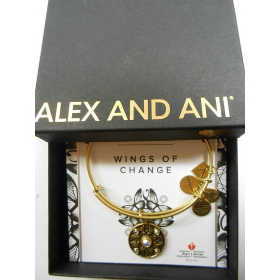 Charity Design Wings of Change Expandable Rafaelian Gold Bangle Bracelet