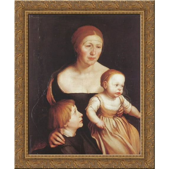 Charity (The Family of the Artist) 24x20 Gold Ornate Wood Framed Canvas Art by Hans Holbein the Younger
