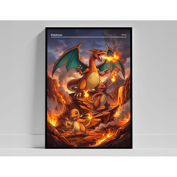Charizard Charmander Charmeleon Pokemon Poster poster Wall Art Decor 24x36 UNFRAMED