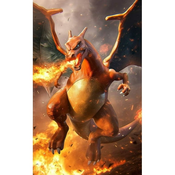 Charizard Diamond Art Kits for Adults,5D Diamond Painting Kits for Adults,Pikachu Paint with Numbers Diamonds for Home Wall Decor 12x16 Inch