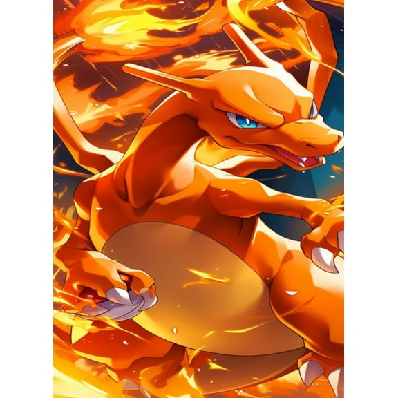 Charizard Diamond Art Packs Kits for Adults Beginner, Cartoon DIY Full Drill Diamond Dots Paintings with Diamonds Sets Gem Art and Crafts for Adults Wall Decor (12 x 16 Inches)