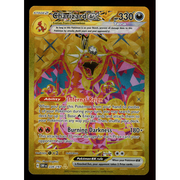 Charizard EX 2023 Pokemon Obsidian Flames Holo Secret Rare HR #228/197