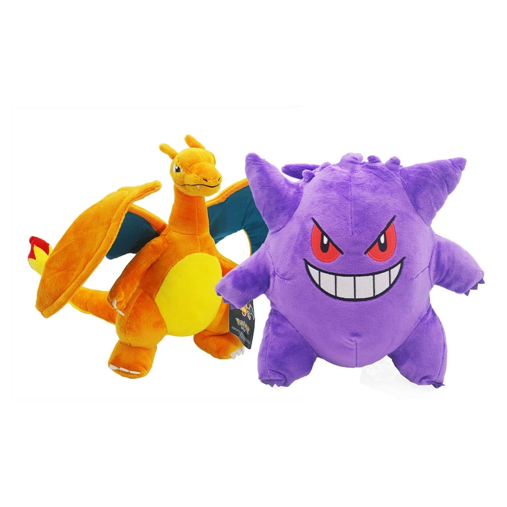 Sportsntoys Charizard and Gengar Plush Stuffed Animals, 12 Inch, 2-Pack, Pokemon Collectible